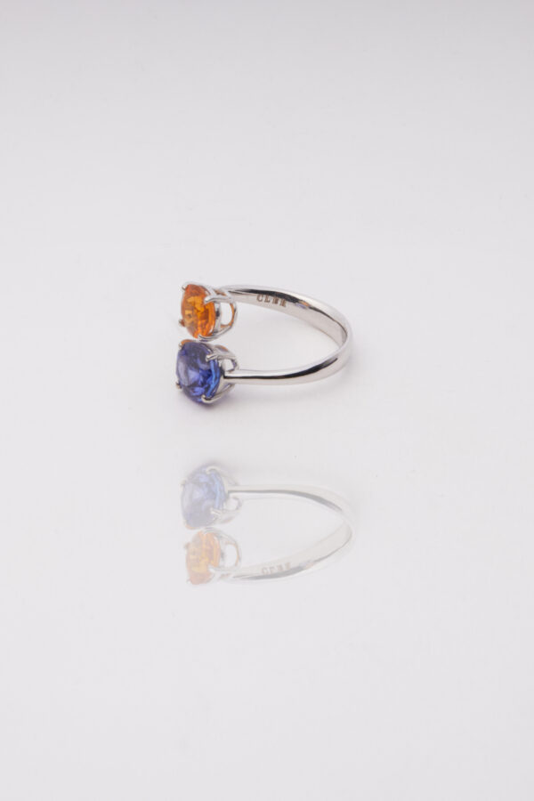 Anello In Argento Placcato Oro Rosa Con Quarzo Rosa Del Madagascar E Topazio Bianco, 1,15 Carati - Foto 11